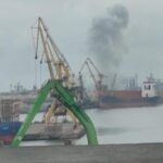 Portul Constanța – Hală industrială din portul maritim, distrusă de suflul exploziei